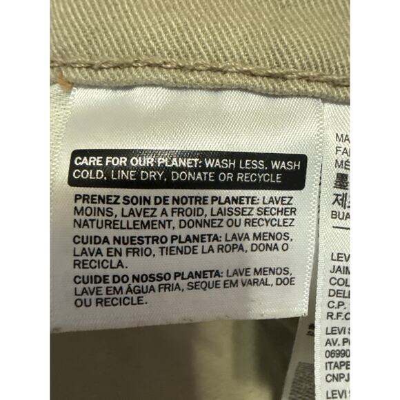 Levi's 502 Men's Beige High Waist Straight Leg Chino Khaki Trousers Pants Sz 34 - Picture 5 of 6